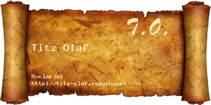 Titz Olaf névjegykártya